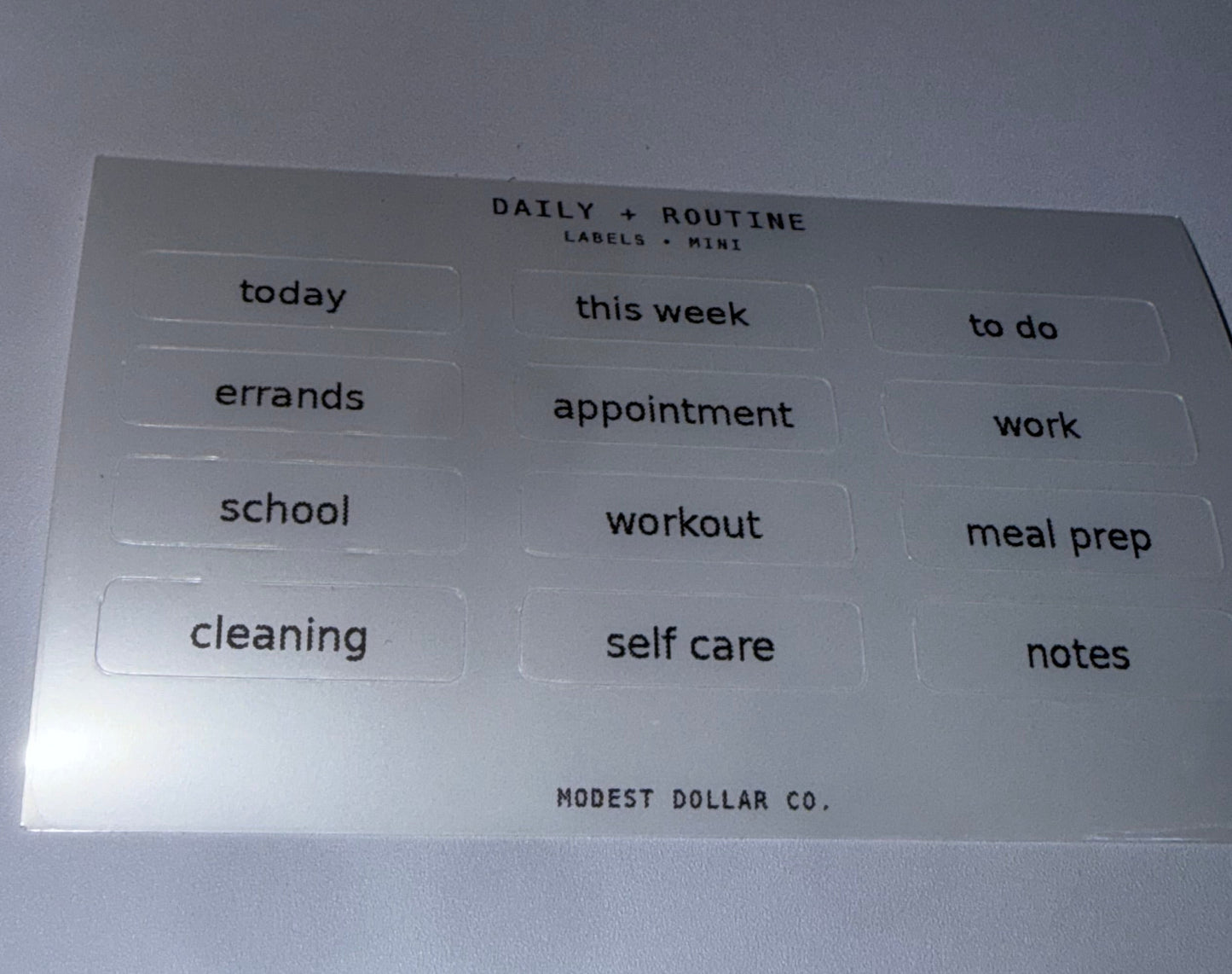 Daily + Routine Mini Label Stickers