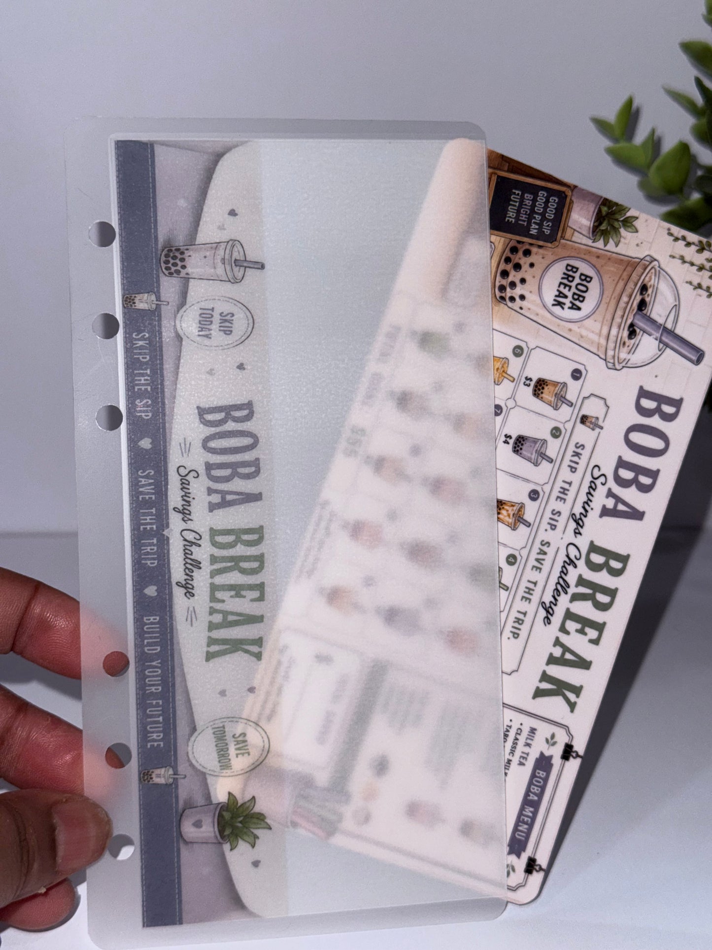 Boba Break Savings Challenge Tracker w/Envelope Duo (Copy)
