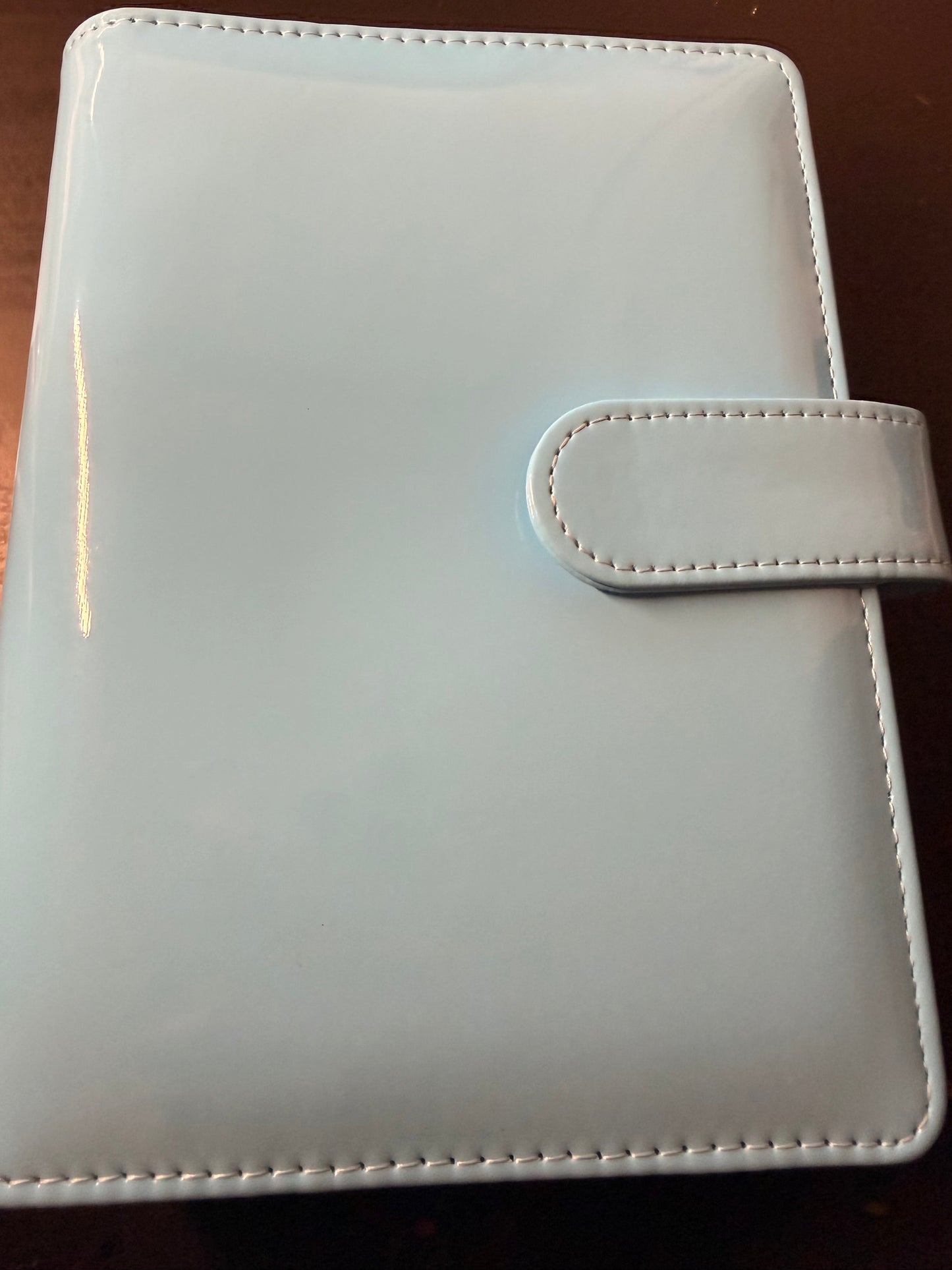 The Haze | A6 Personal Patent Leather Budget Binder with Gold Rings
