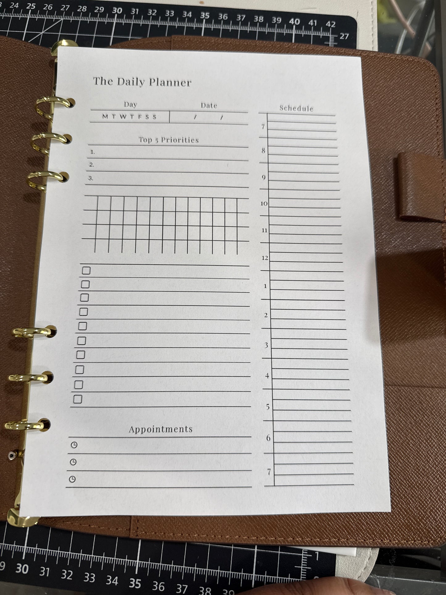Daily Planner Inserts A5 | Undated Daily Planner Refill