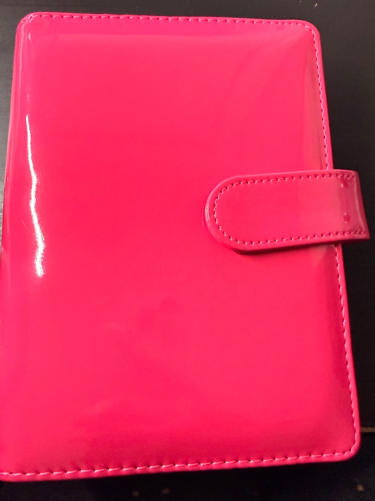 The Haze | A6 Personal Patent Leather Budget Binder with Gold Rings