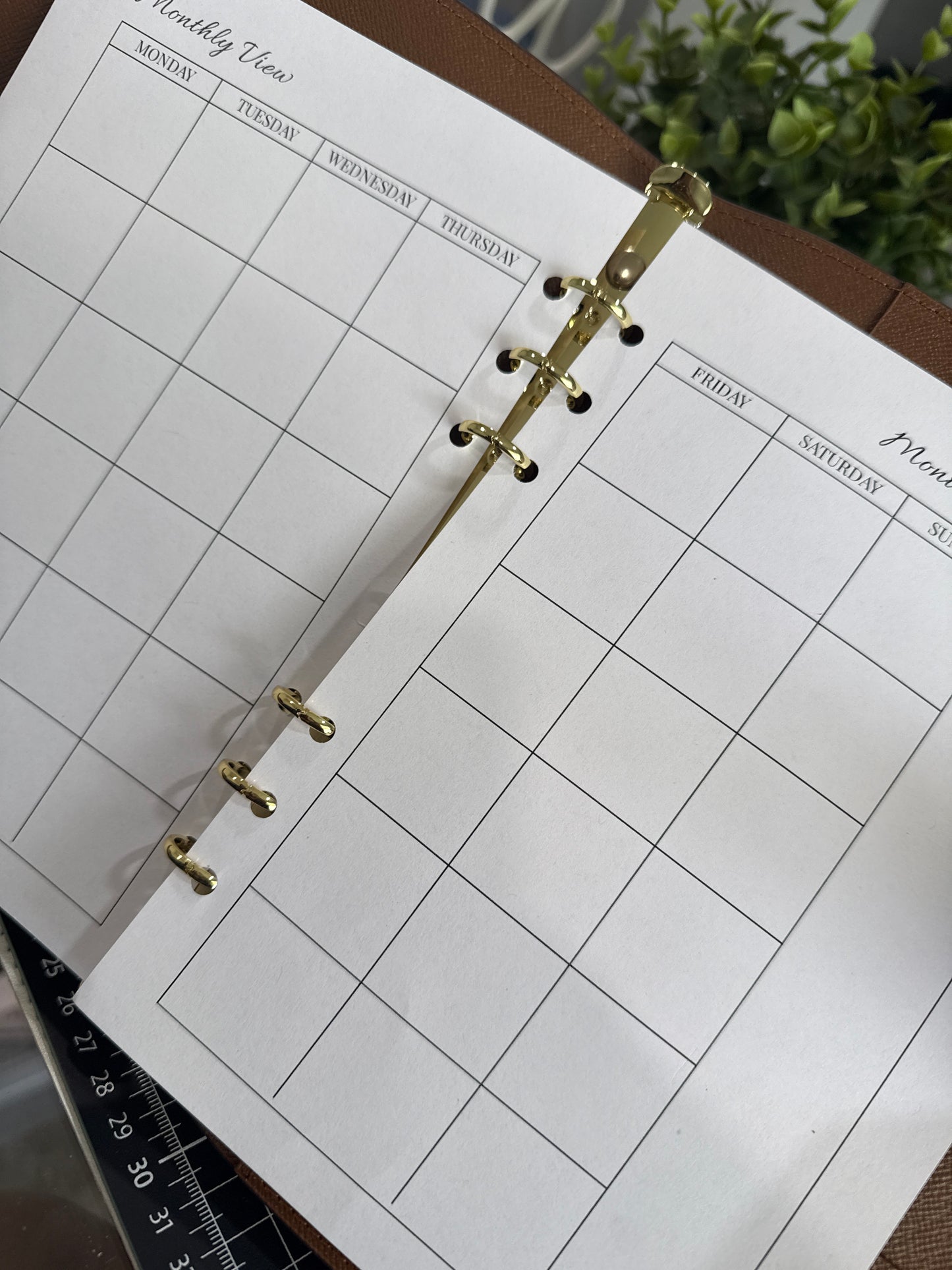 Monthly View Calendar Inserts A5 | 12-Month Undated Planner Refill