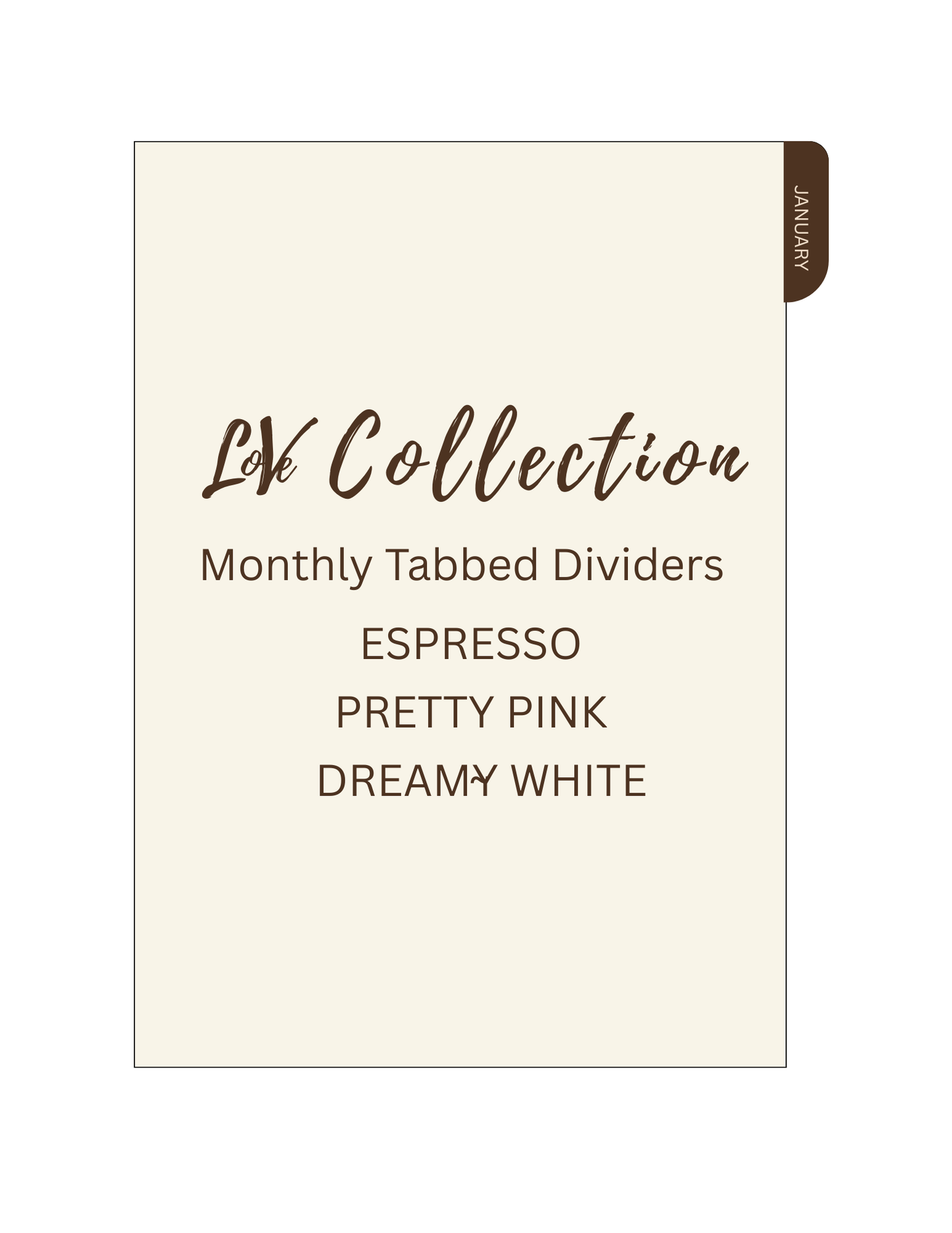 Luxe| Love Monthly Tabbed Dividers (Set of 12)