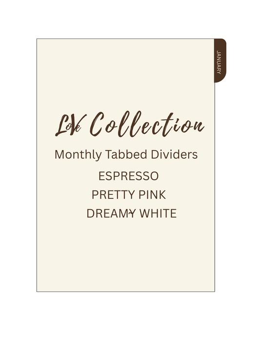 Luxe| Love Monthly Tabbed Dividers (Set of 12)