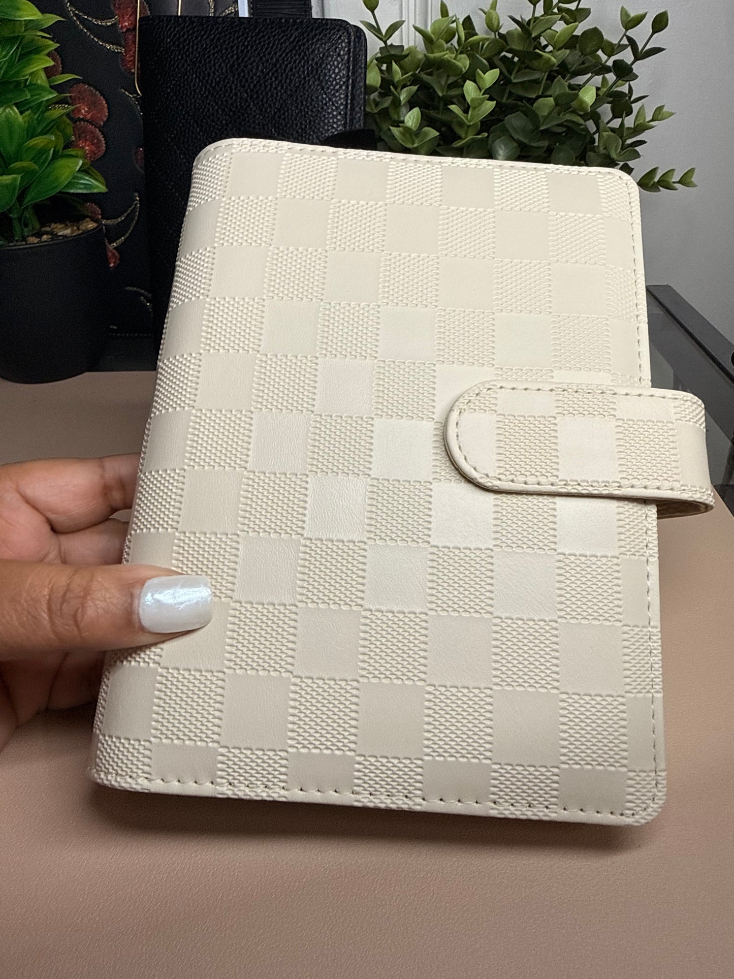 The Harlow – Textured Checkered Budget Binder (A6 Personal)