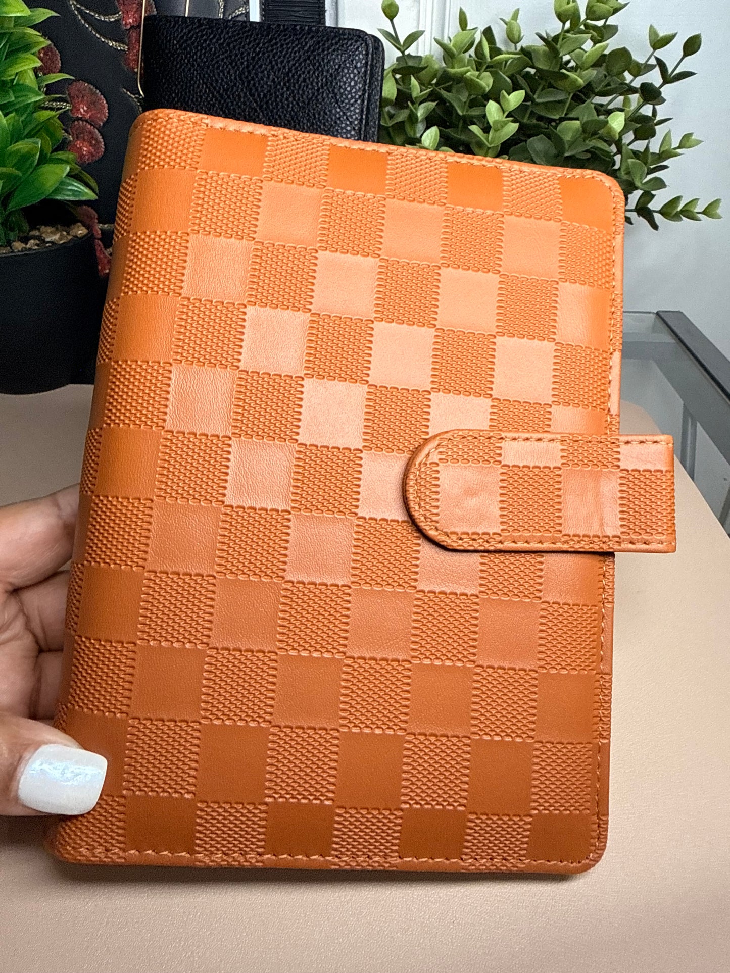 The Harlow – Textured Checkered Budget Binder (A6 Personal)
