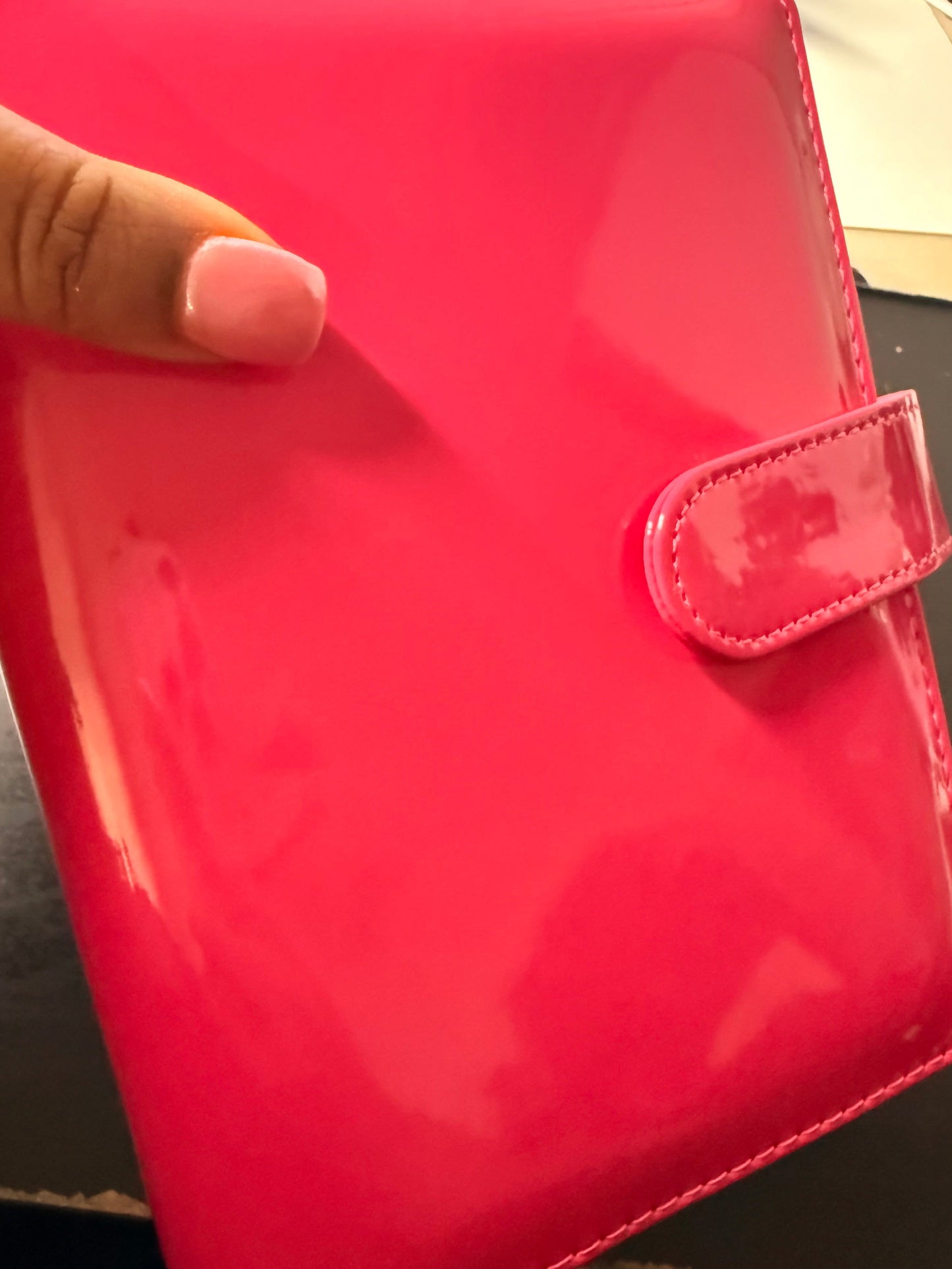 The Haze | A6 Personal Patent Leather Budget Binder with Gold Rings
