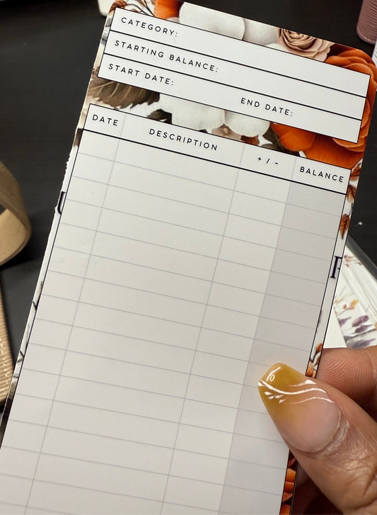 Cash Envelope Trackers – Fall