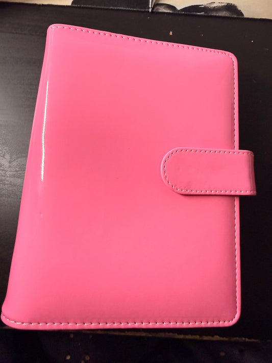 The Haze | A6 Personal Patent Leather Budget Binder with Gold Rings - ModestDollarCo