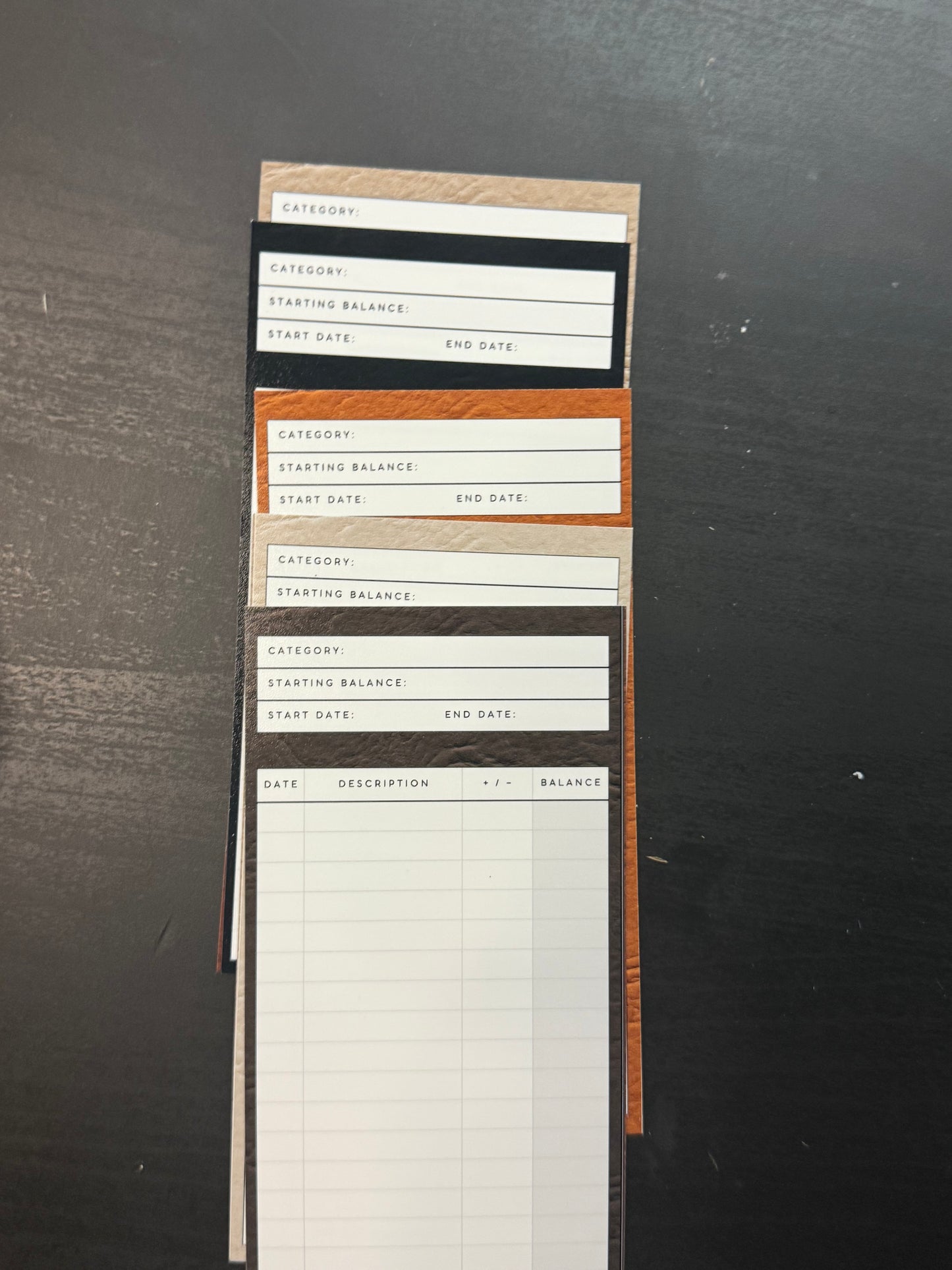 Ombré Cash Envelope Trackers – Set of 6 (Neutral)
