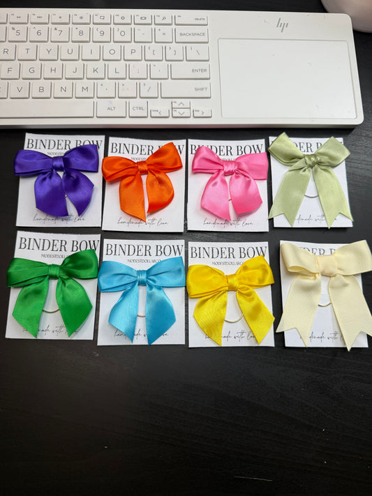 Binder Bow Paper Clip Collection – Satin, Waffle & Luxe Velvet | Multiple Colors