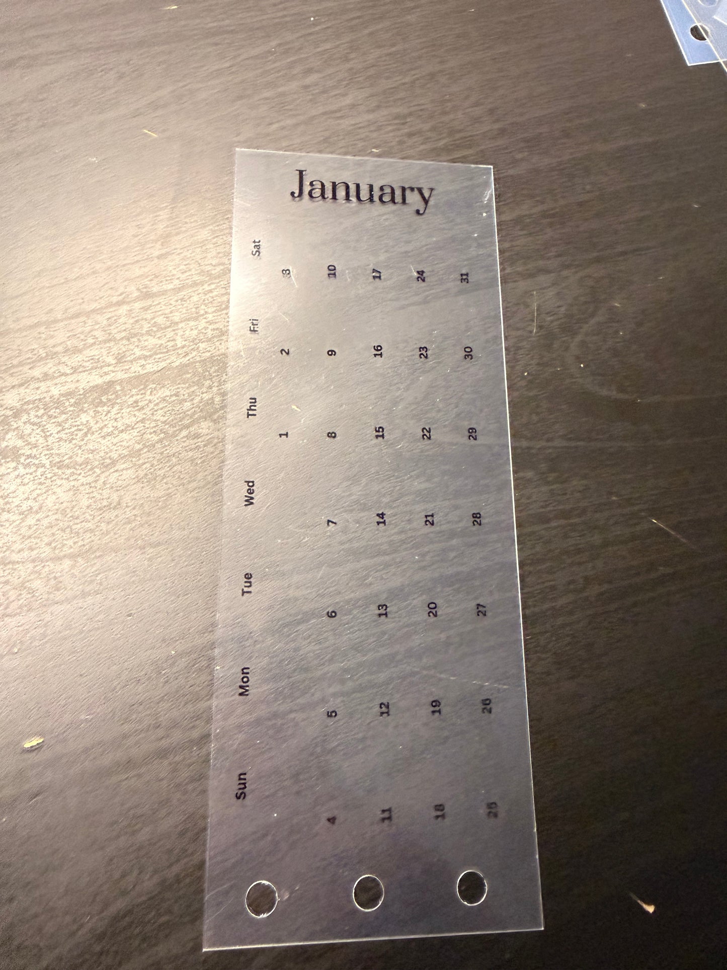 12-Month Calendar Tab Cards (Half-Punched) — Set of 12
