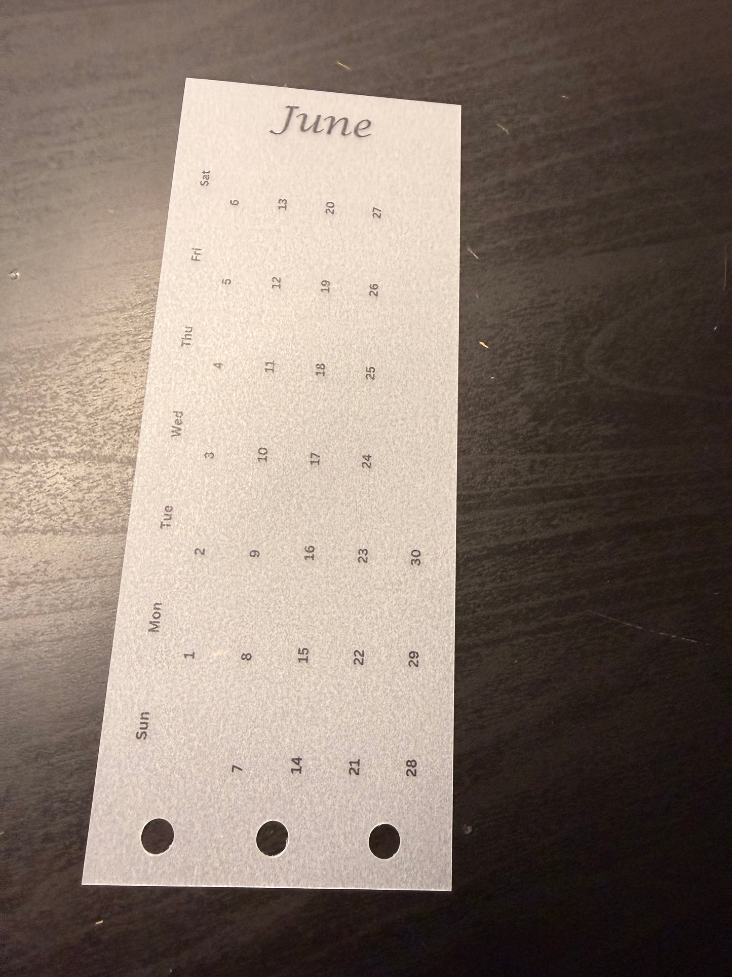 12-Month Calendar Tab Cards (Half-Punched) — Set of 12