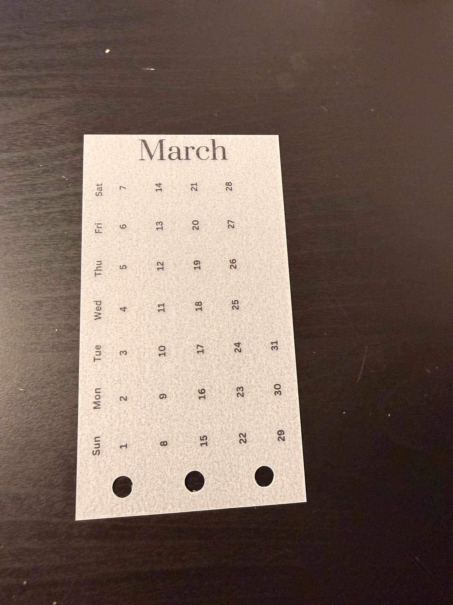 12-Month Calendar Tab Cards (Half-Punched) — Set of 12
