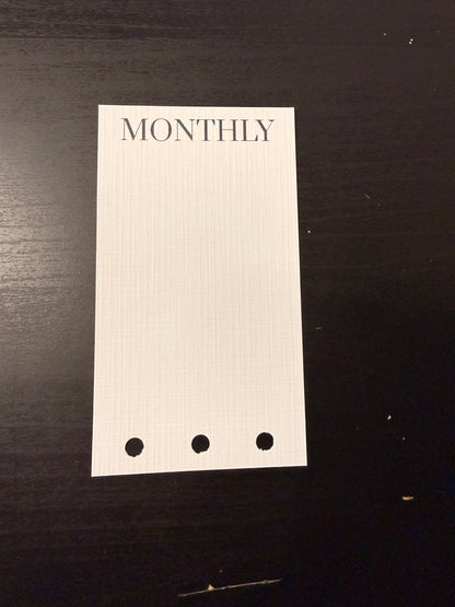 Custom Linen Tab Cards (Half-Punched) — A6 Personal or A5