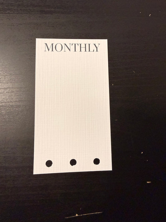 Custom Linen Tab Cards (Half-Punched) — A6 Personal or A5
