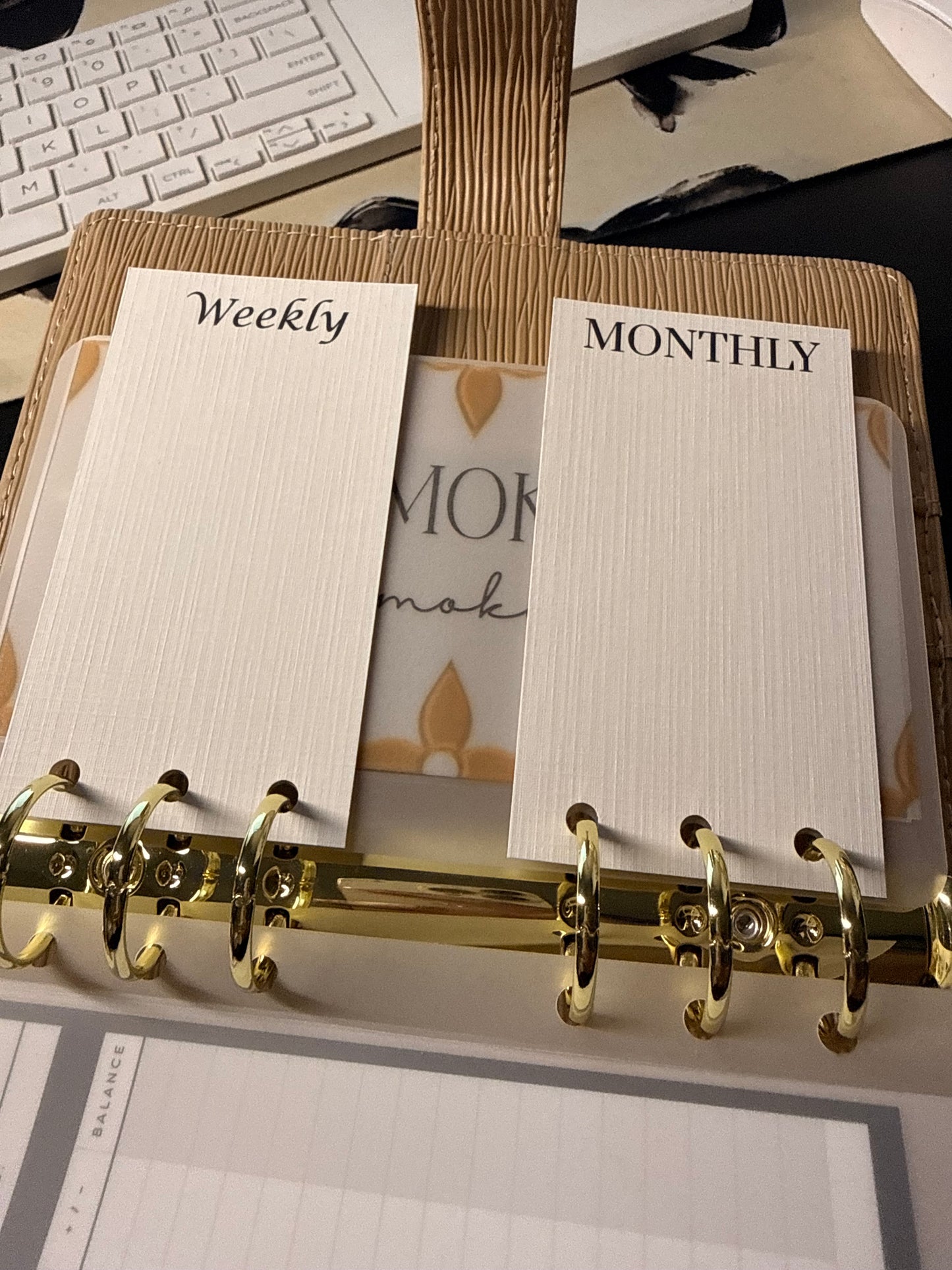 Custom Linen Tab Cards (Half-Punched) — A6 Personal or A5