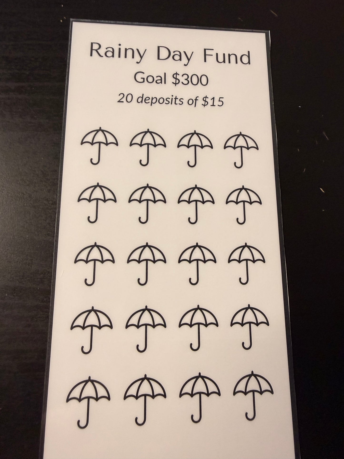 Rainy Day Fund Savings Challenge – A6 Personal