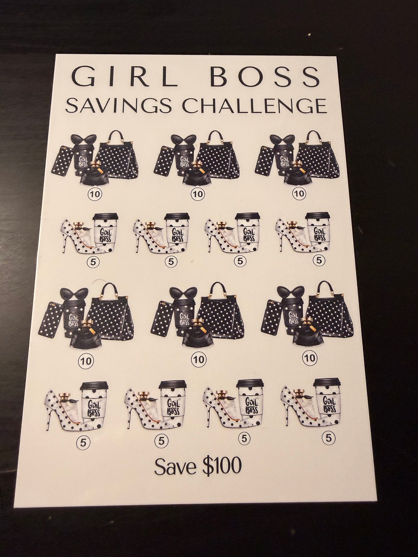 Girl Boss Savings Challenge Tracker