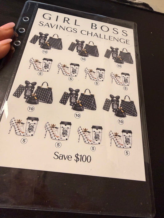 Girl Boss Savings Challenge Tracker