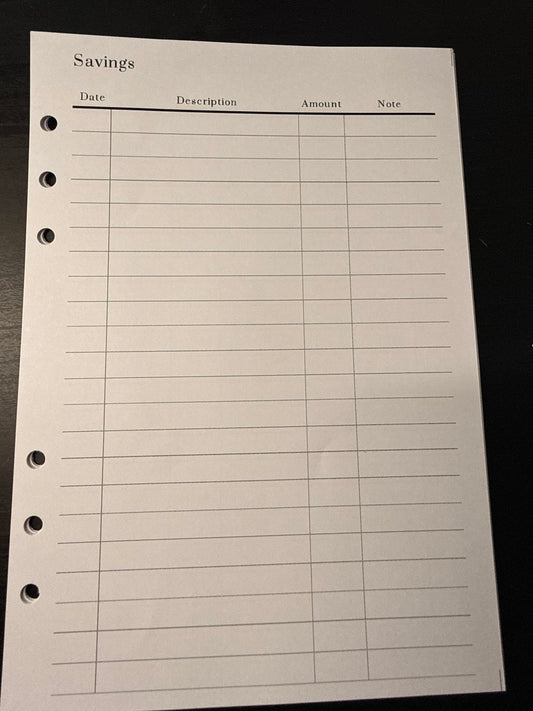 Savings Tracker Inserts - ModestDollarCo