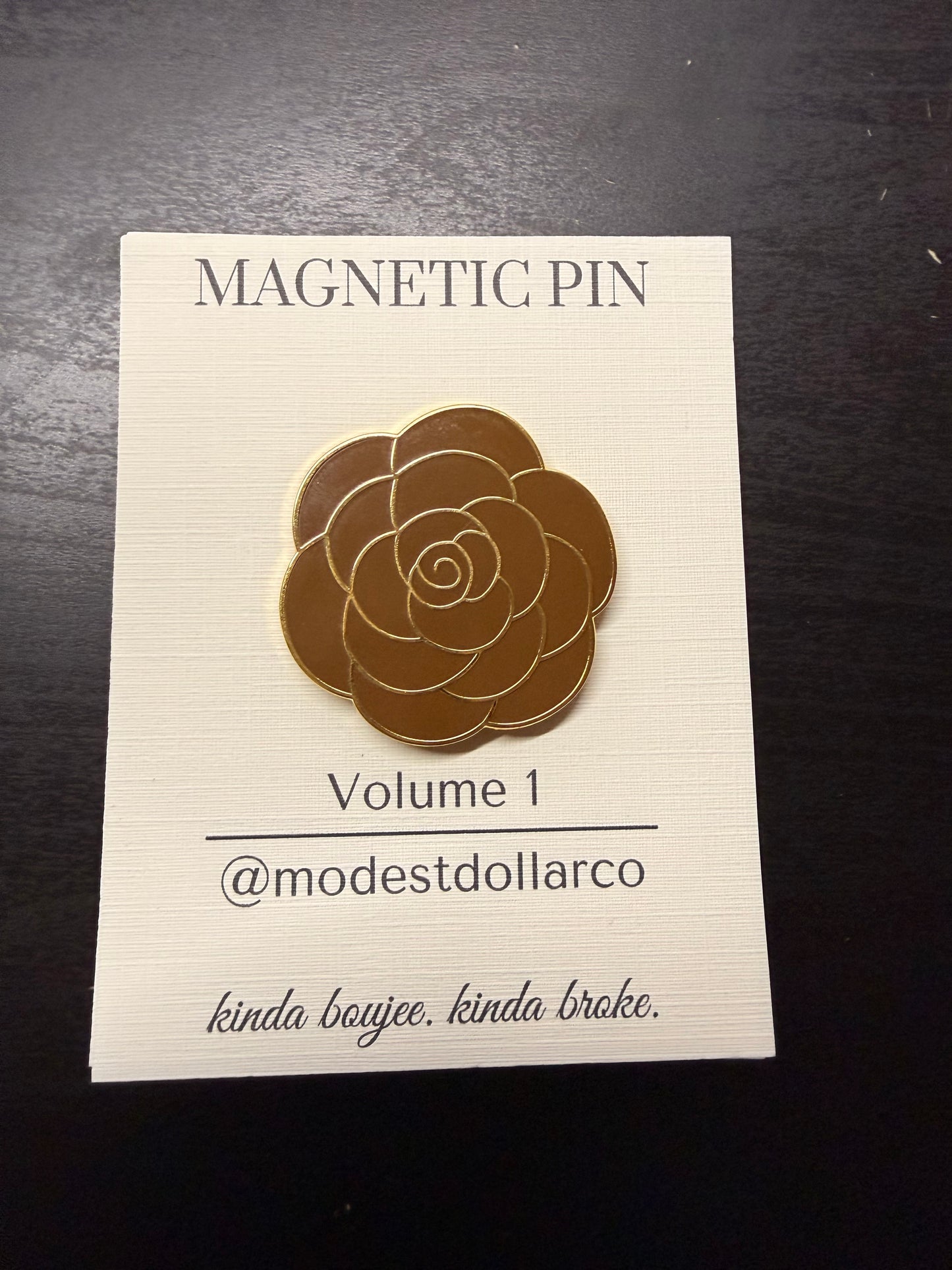 Camelia Flower Magnetic Pin — Multiple Color Options