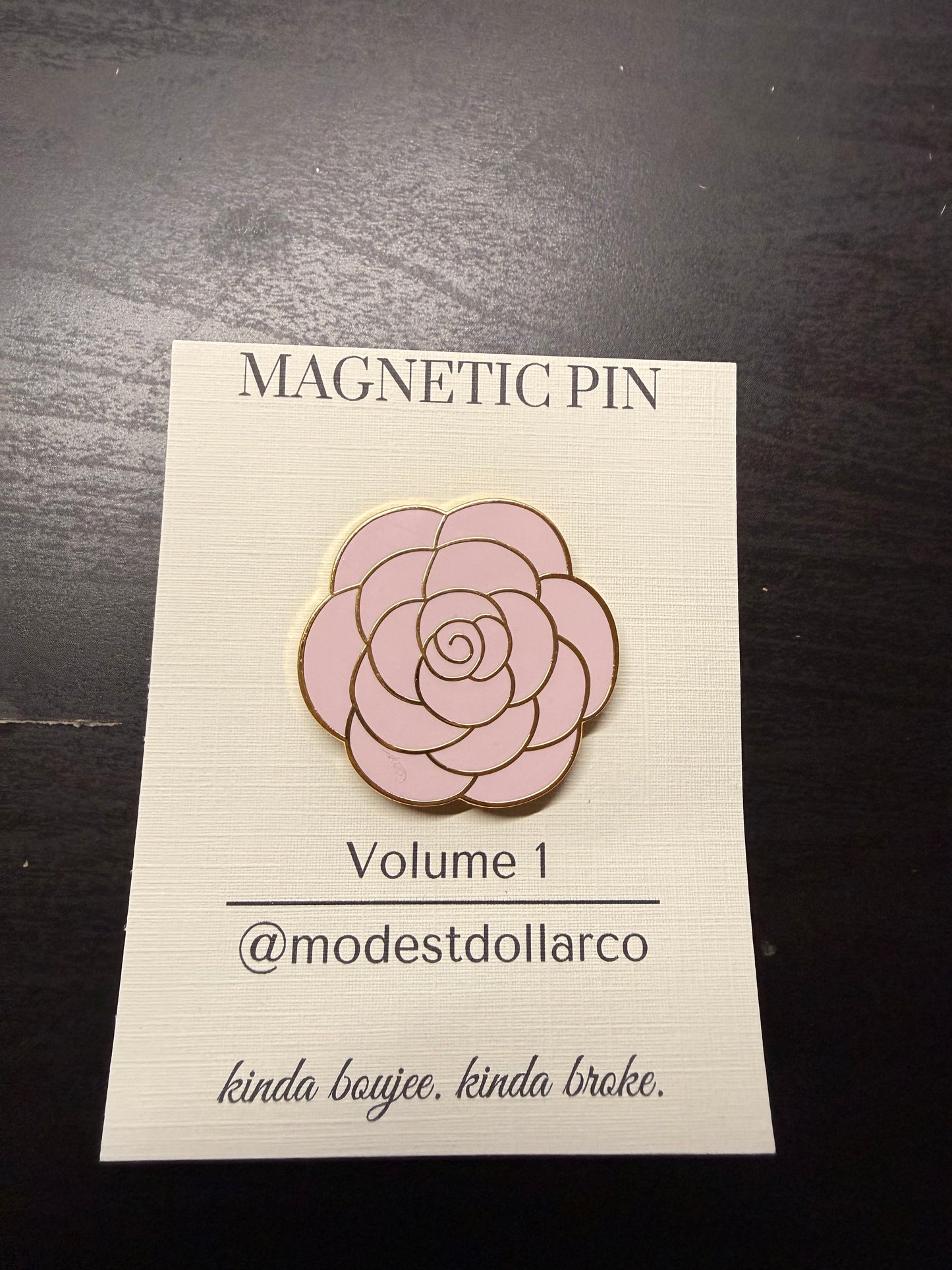 Camelia Flower Magnetic Pin — Multiple Color Options