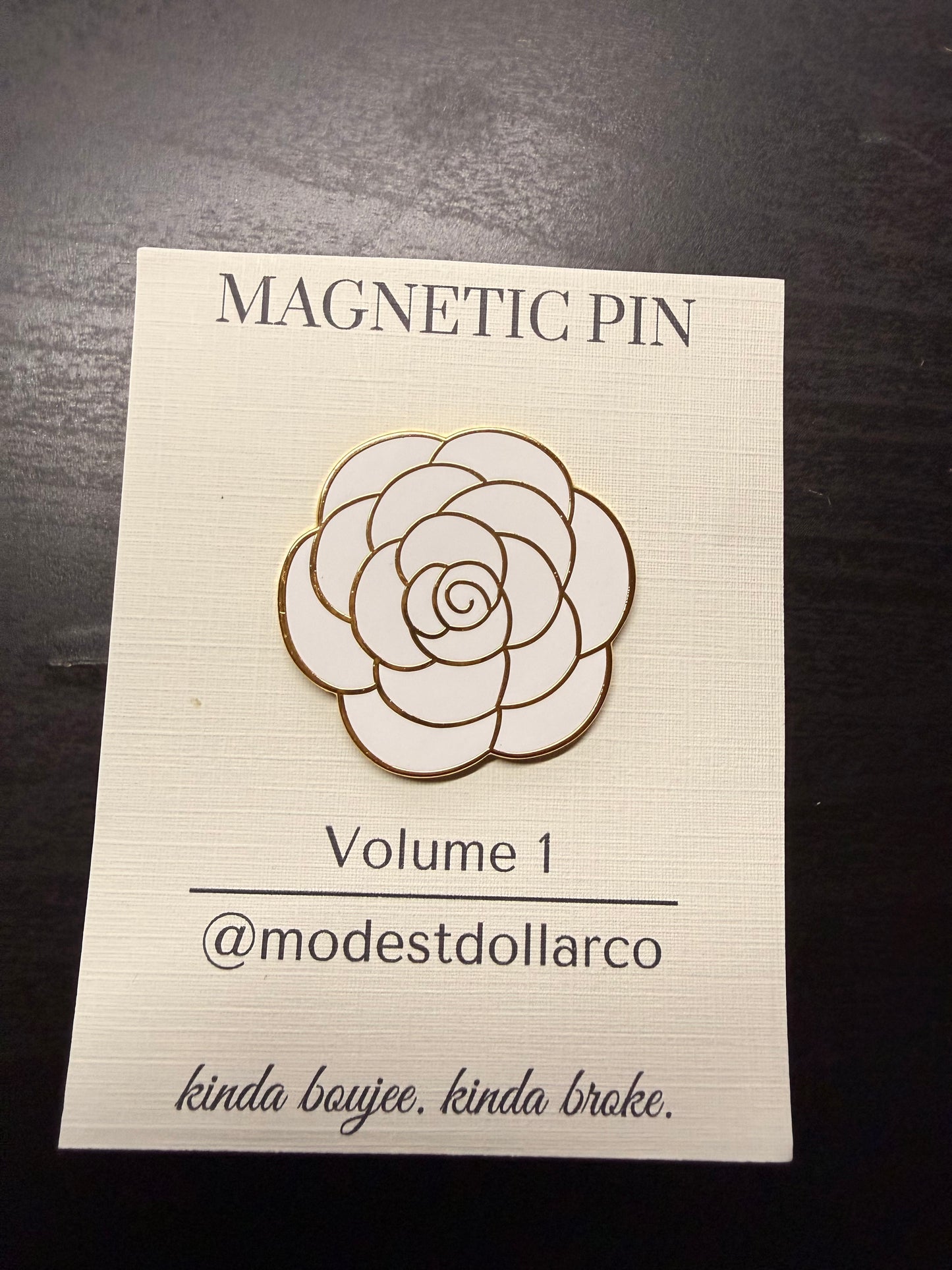 Camelia Flower Magnetic Pin — Multiple Color Options