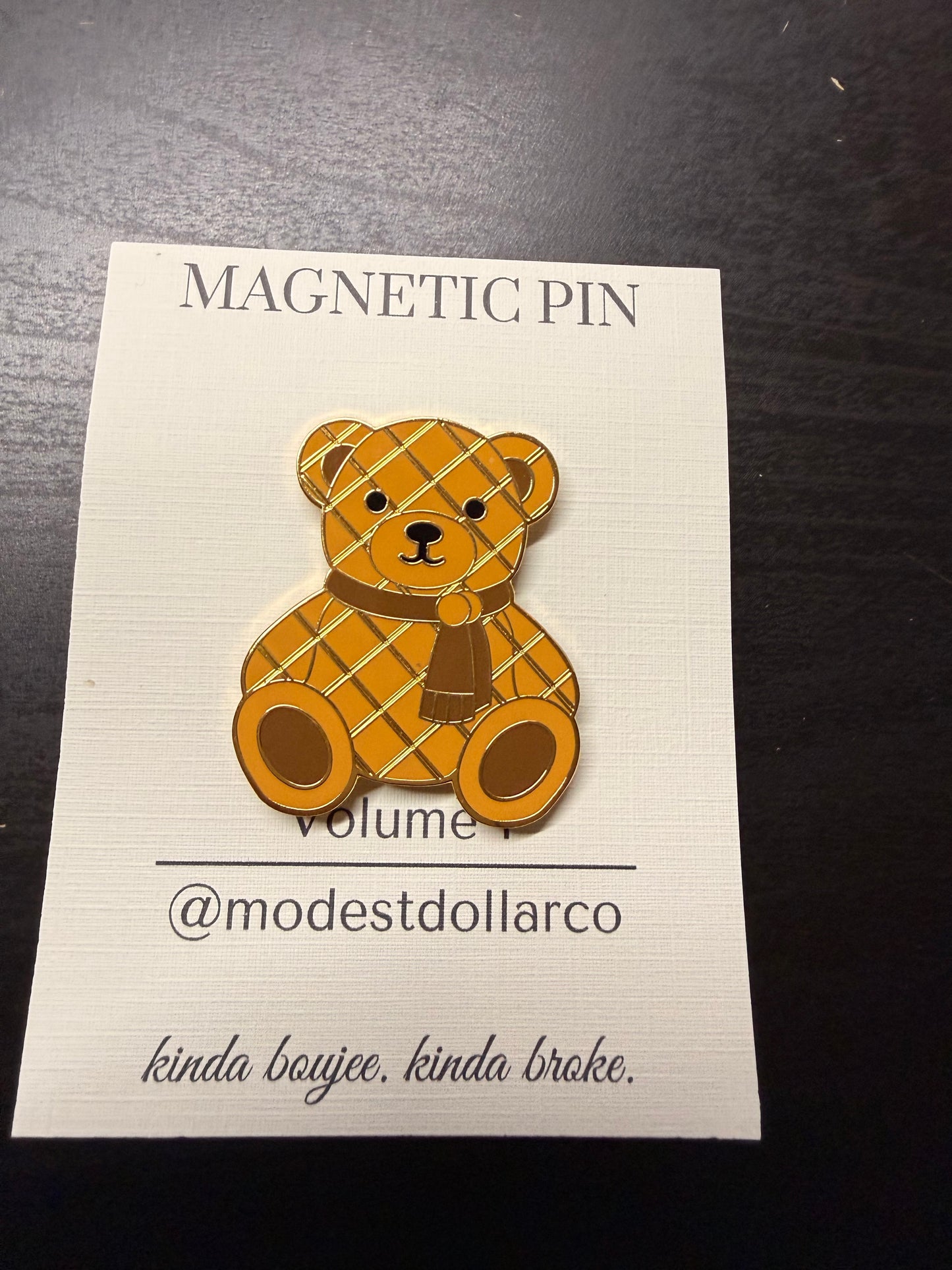 Teddy Magnetic Pin — Multiple Color Options