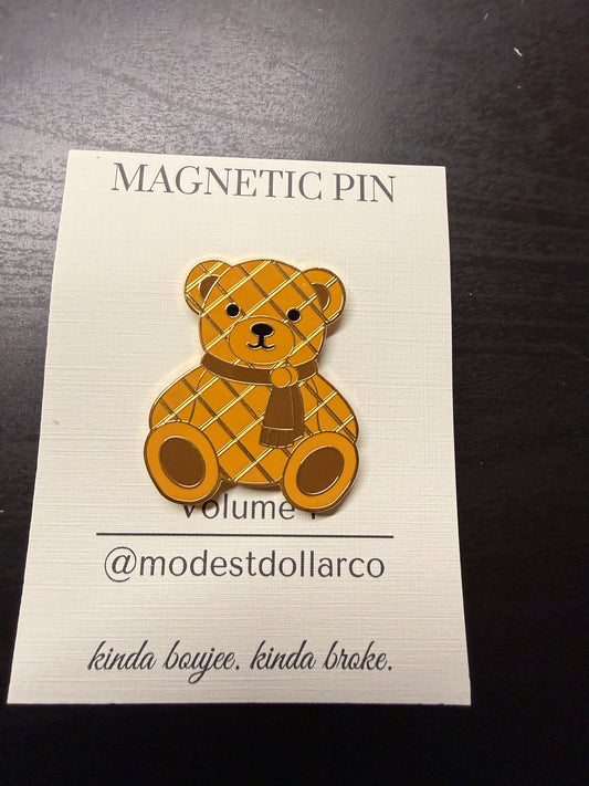 Teddy Magnetic Pin — Multiple Color Options
