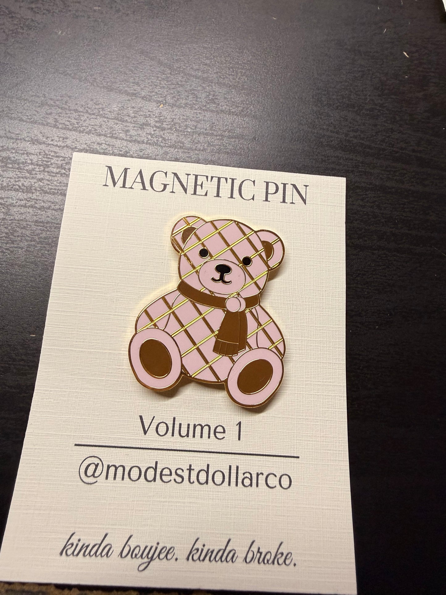 Teddy Magnetic Pin — Multiple Color Options
