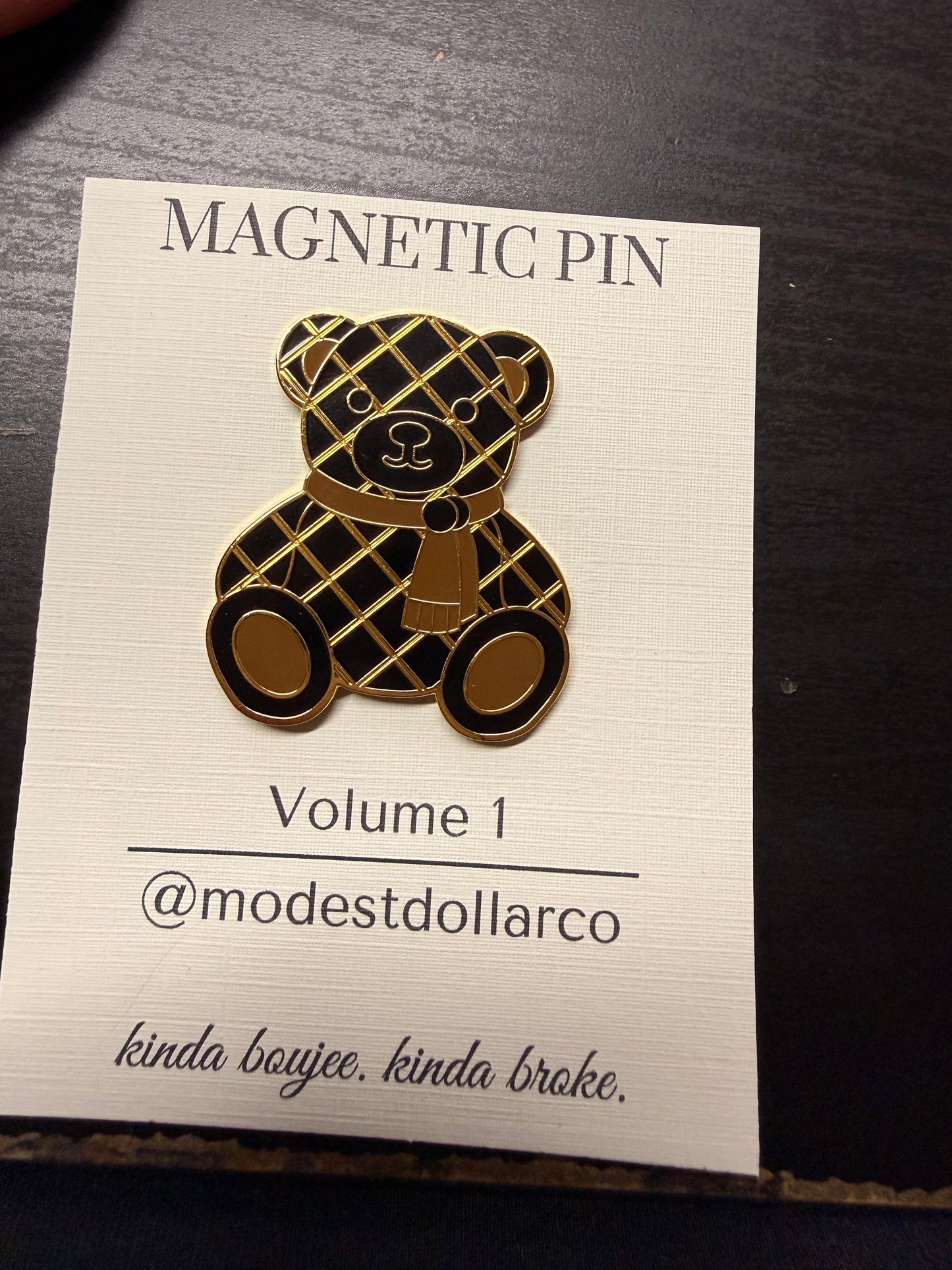 Teddy Magnetic Pin — Multiple Color Options