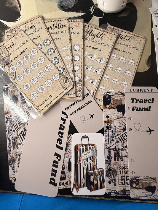 Travel Fund Savings Challenge Bundle – A6 All-in-One Cash Envelope System