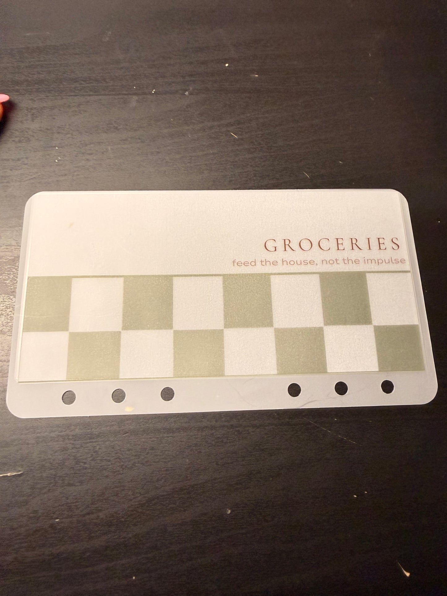 Checkered Cash Envelope | A6 Personal Size