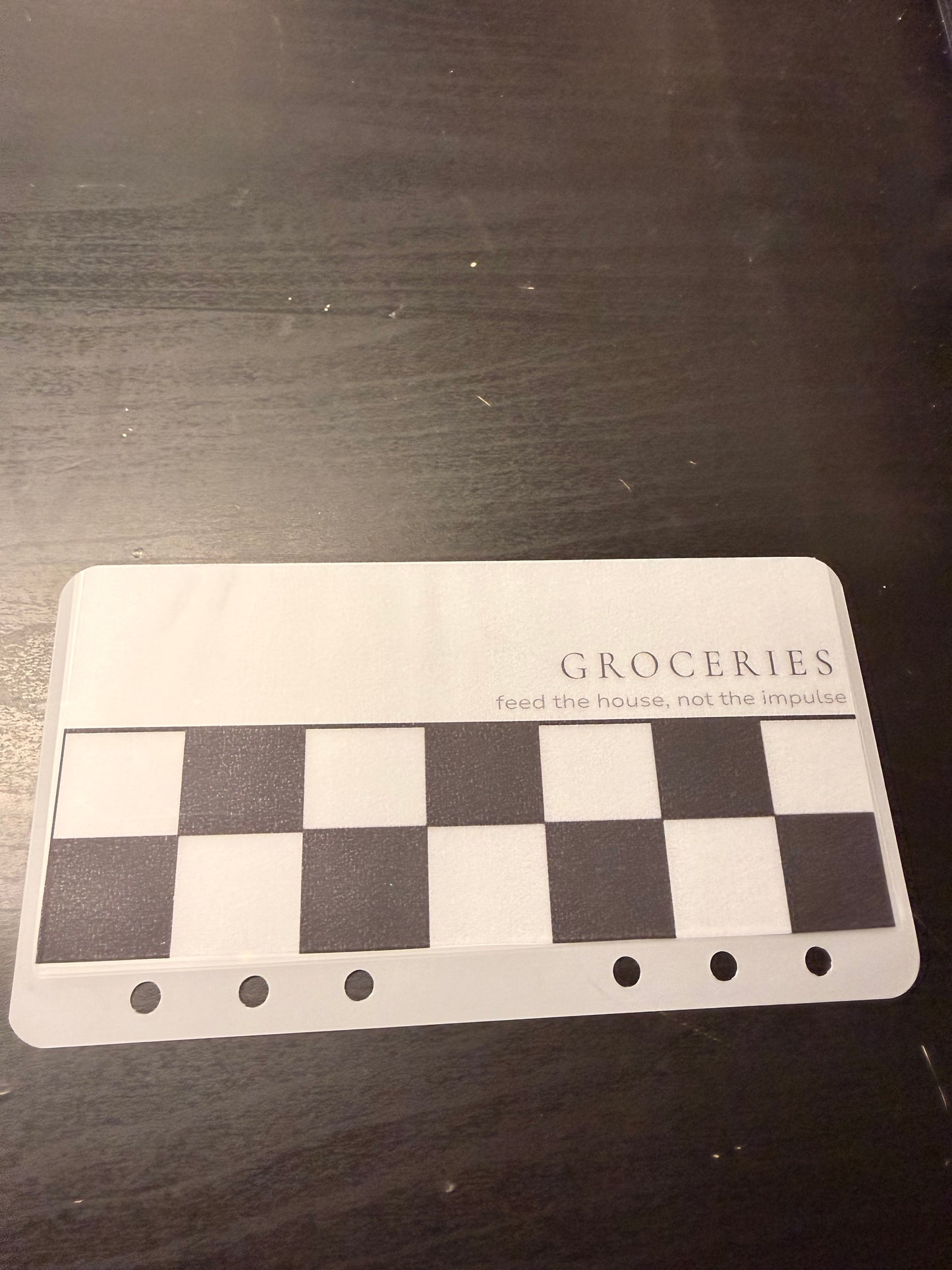 Checkered Cash Envelope | A6 Personal Size