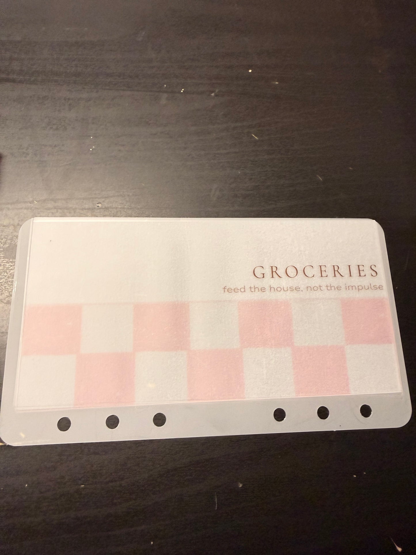 Checkered Cash Envelope | A6 Personal Size