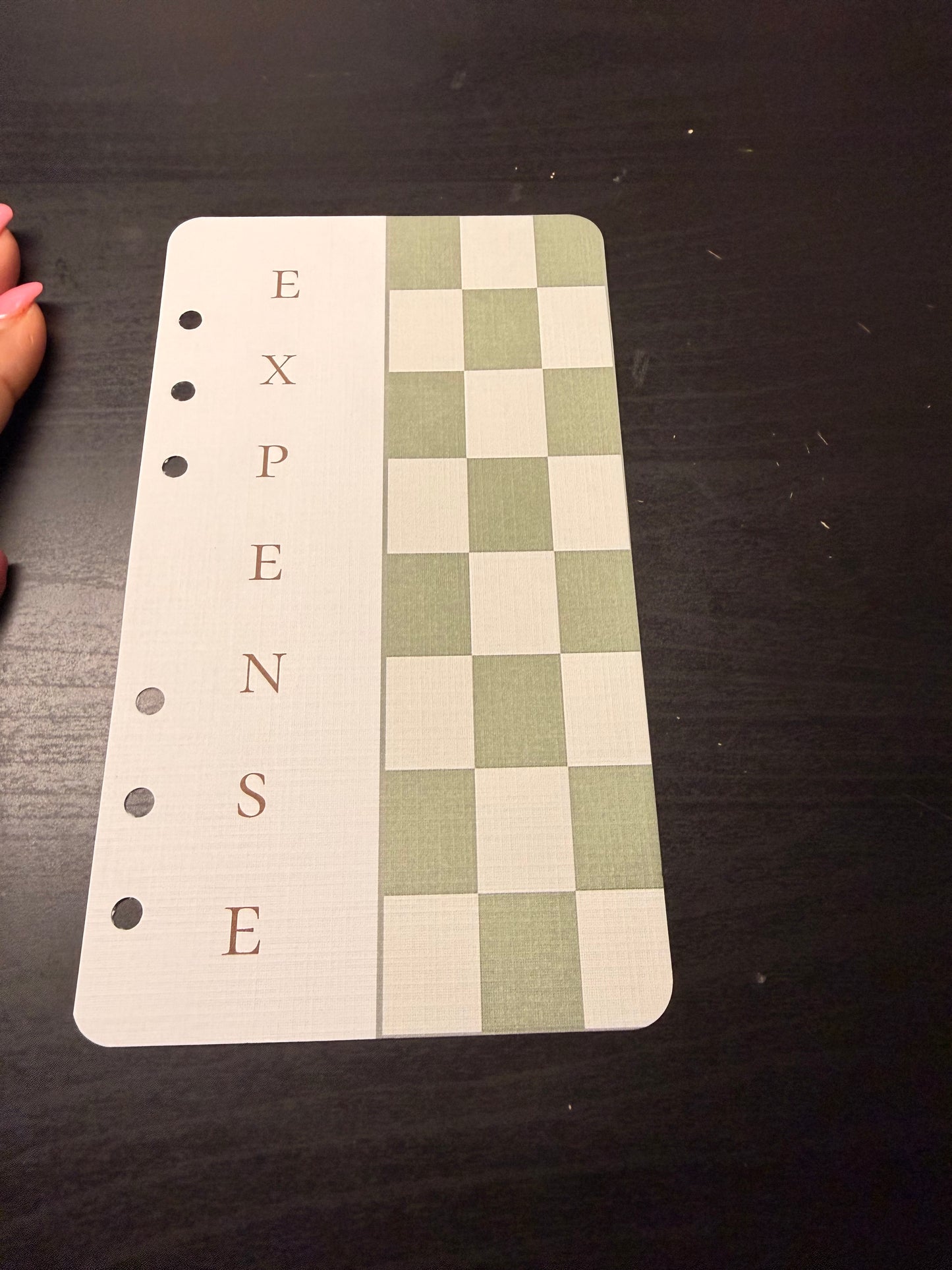 Checkered Budget Dashboard Insert | A6 Personal