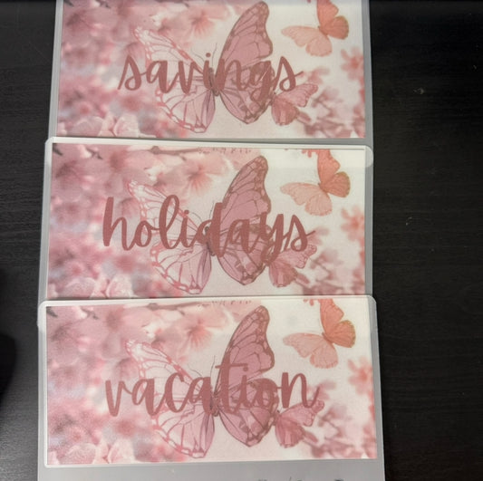 Butterfly Matte Vellum cash envelopes -A6 size