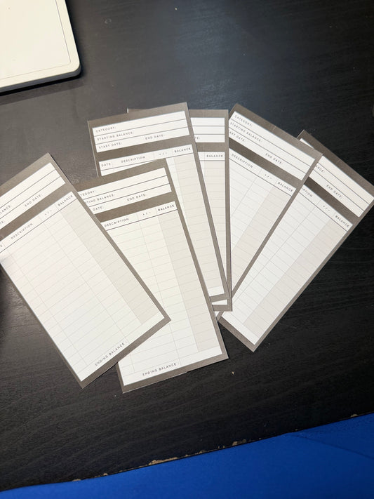 Cash Envelope Trackers – Set of 6