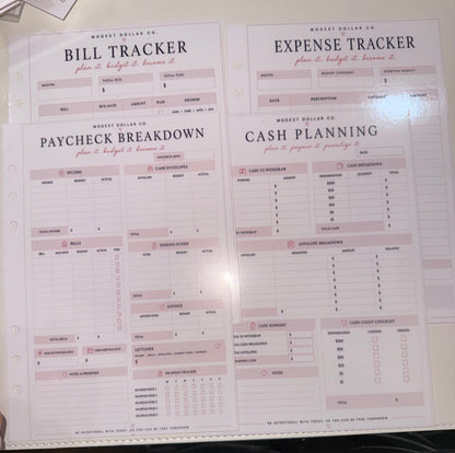 Reusable Budget Inserts A5 | Paycheck Planning, Cash Stuffing & Tracker Collection - ModestDollarCo