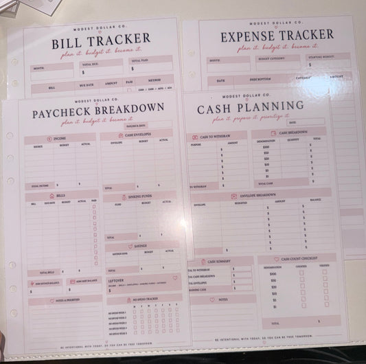 A5 Reusable Budget Inserts | Paycheck Planning, Cash Stuffing & Tracker Collection