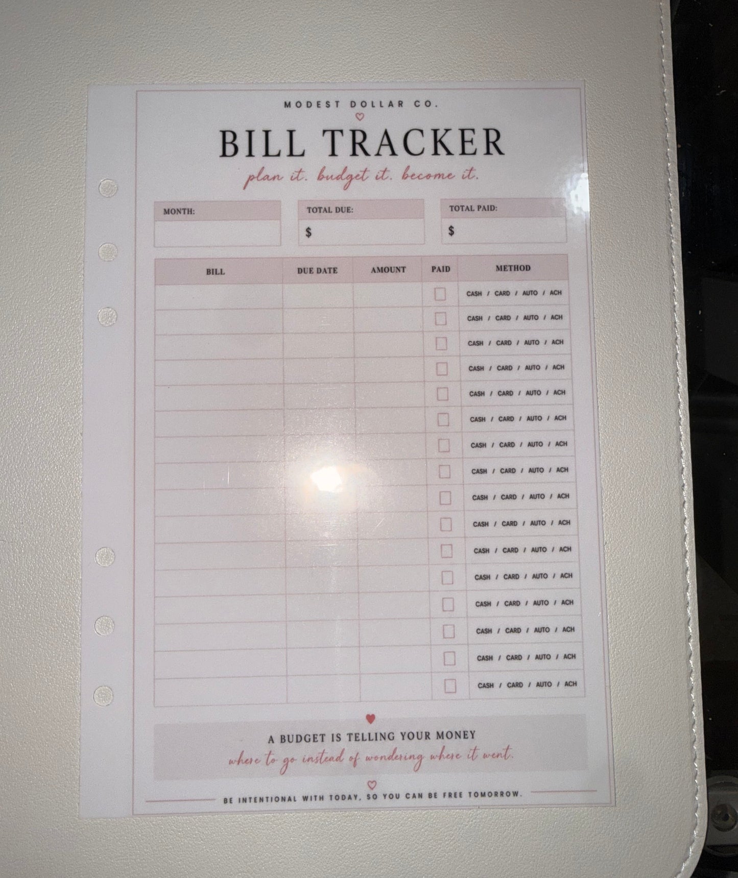 Reusable Budget Inserts A5 | Paycheck Planning, Cash Stuffing & Tracker Collection