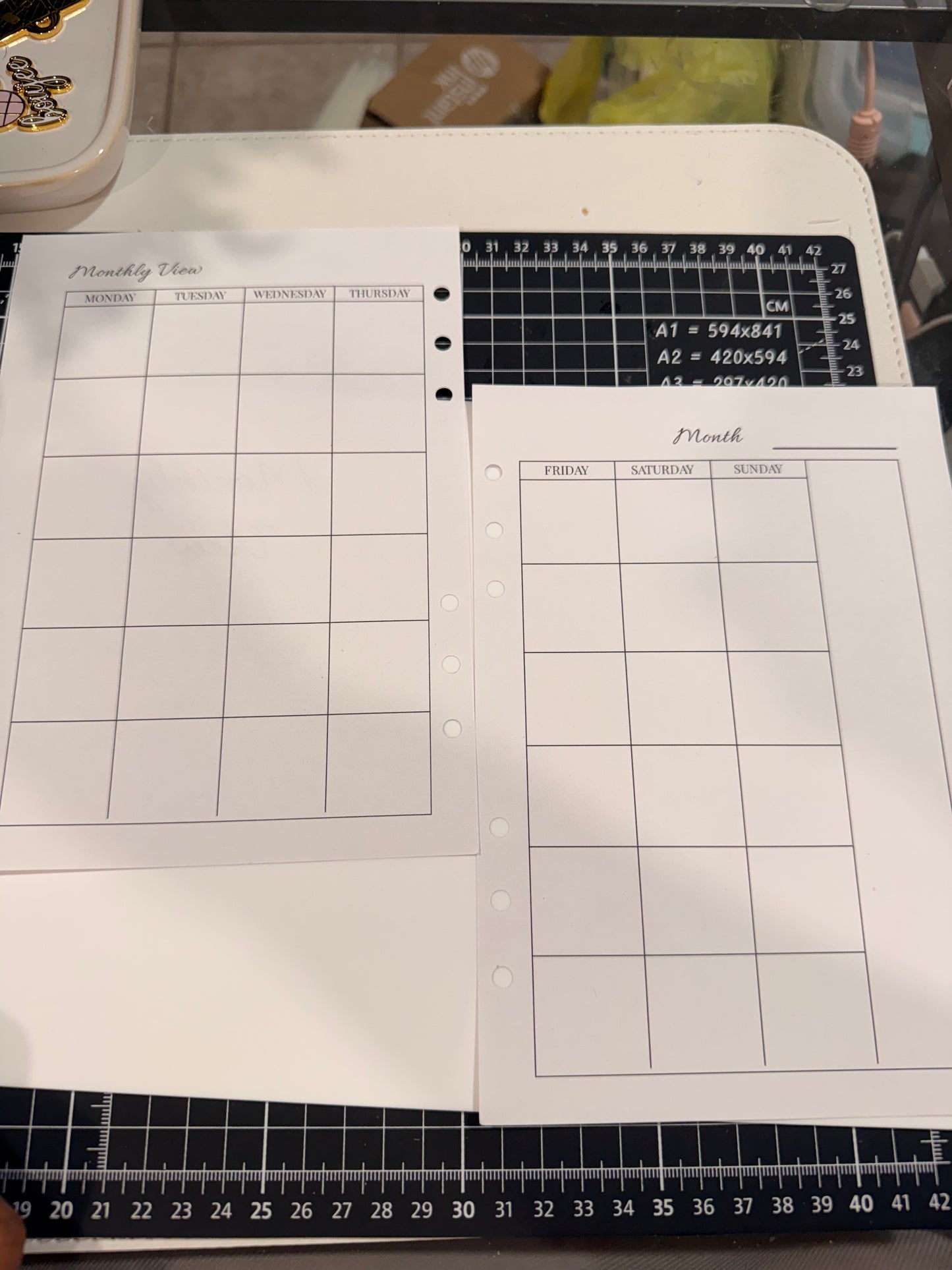Monthly View Calendar Inserts A5 | 12-Month Undated Planner Refill