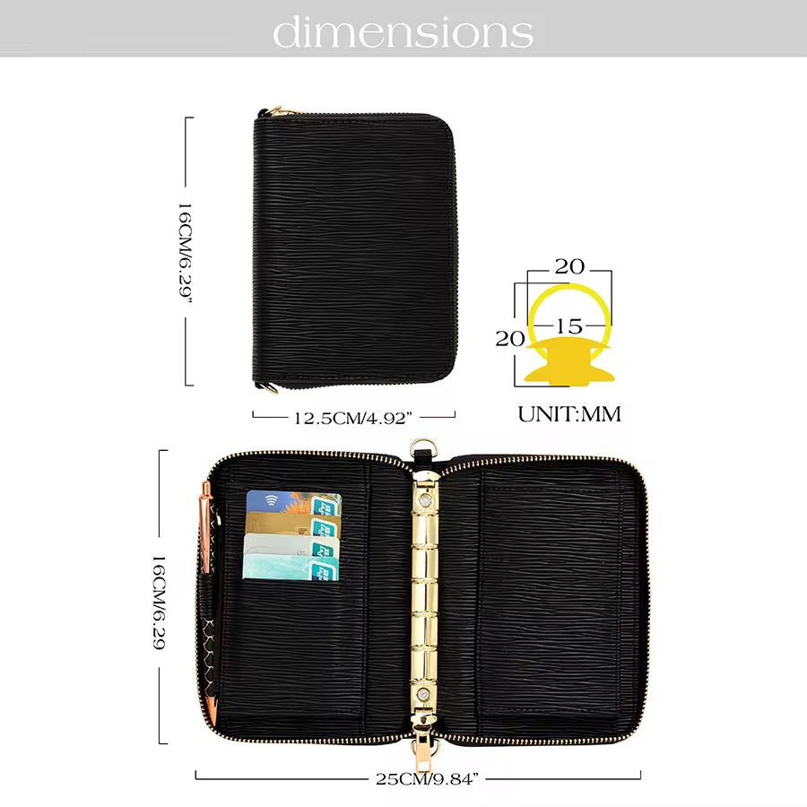 The Haven– A6 Zippered Binder Wallet with Wristlet