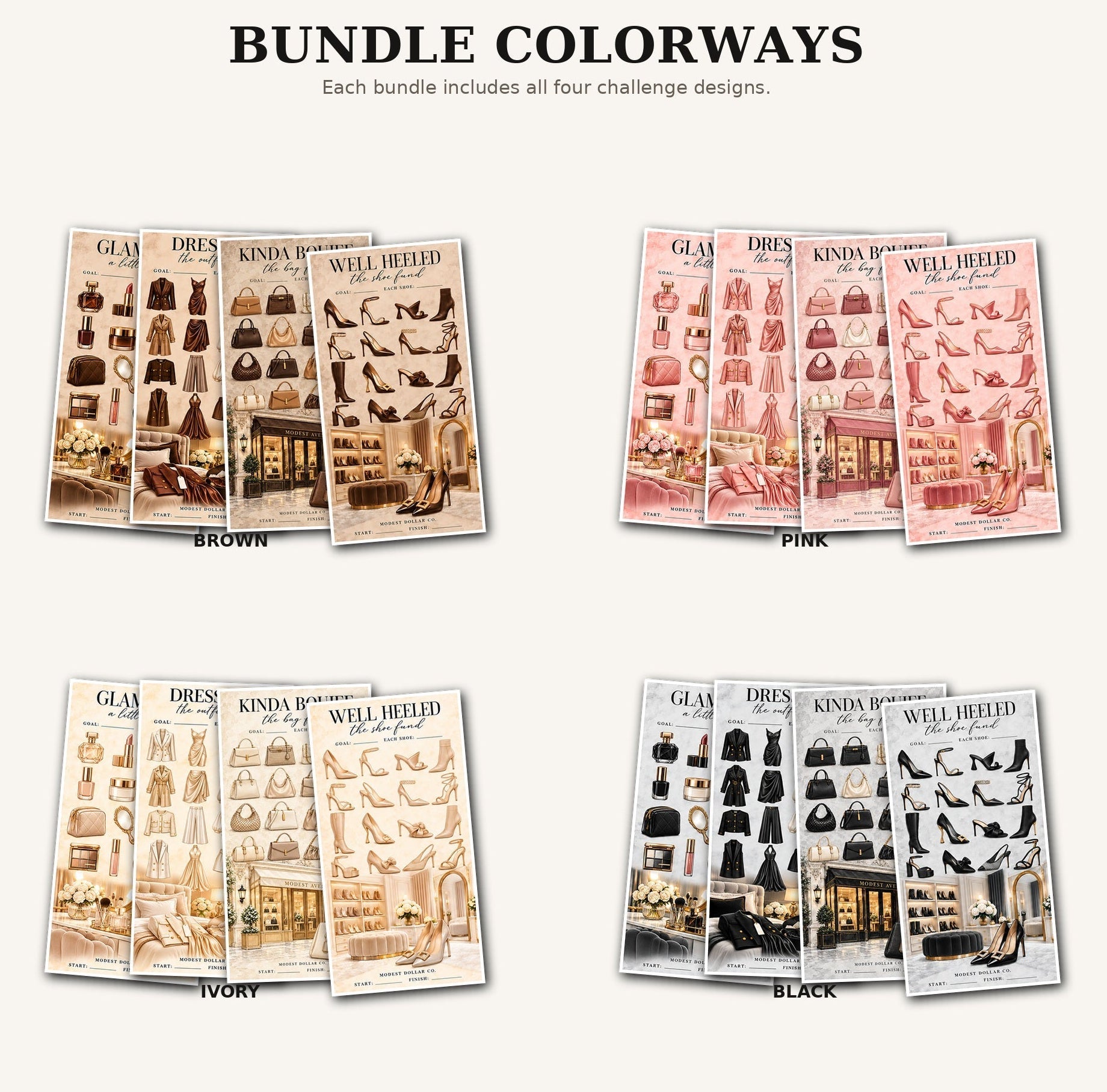Luxury Savings Challenge bundle colorway options