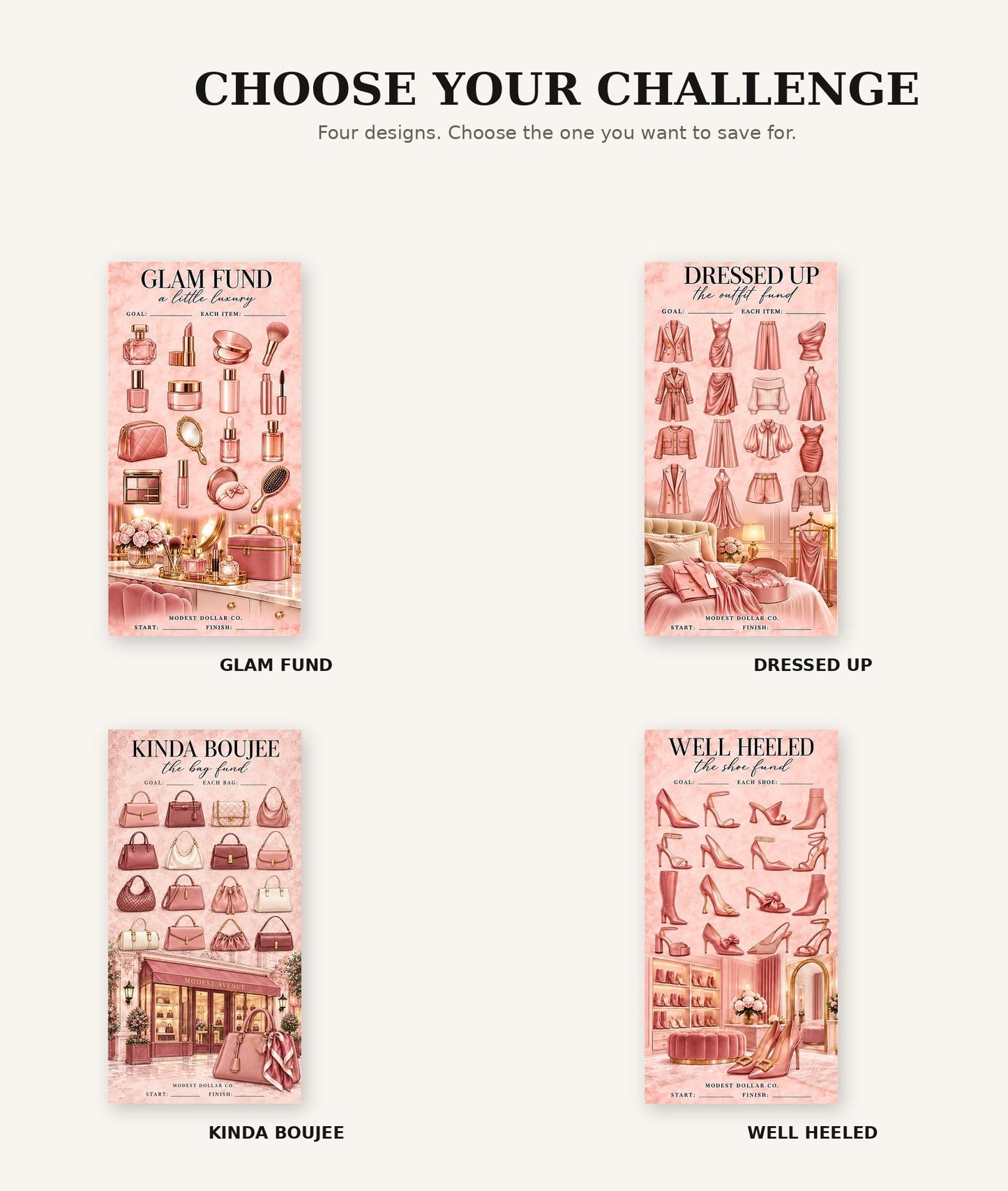 Choose your Luxury Savings Challenge design