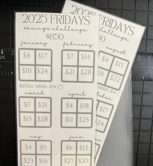 2025 Friday Savings Challenge: Track Your $850 Goal!