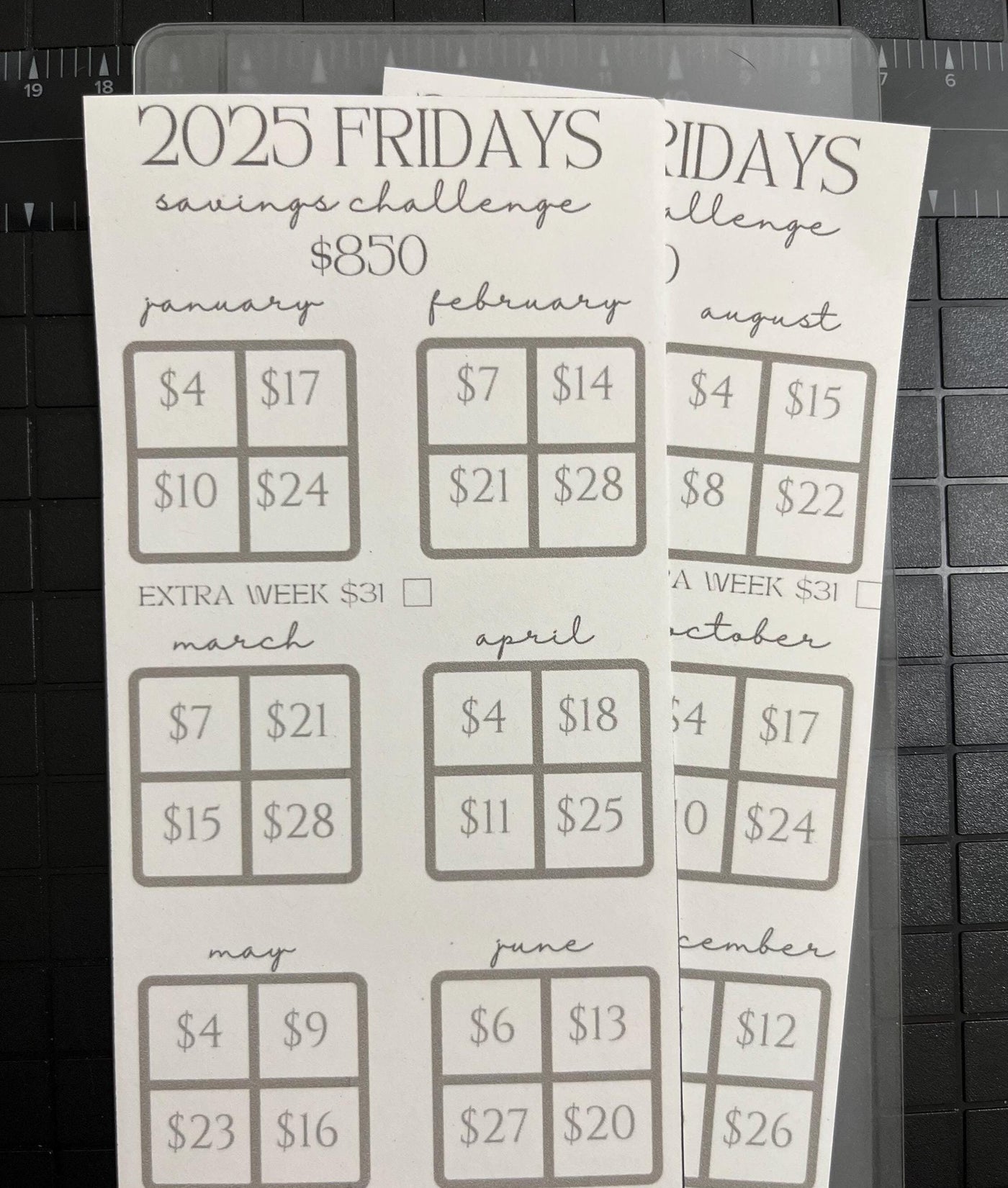 2025 52-week Savings Challenge