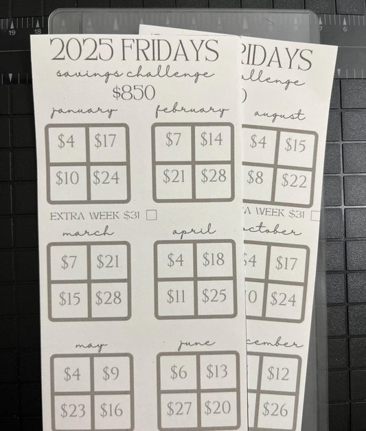 2025 Friday Savings Challenge: Track Your $850 Goal!