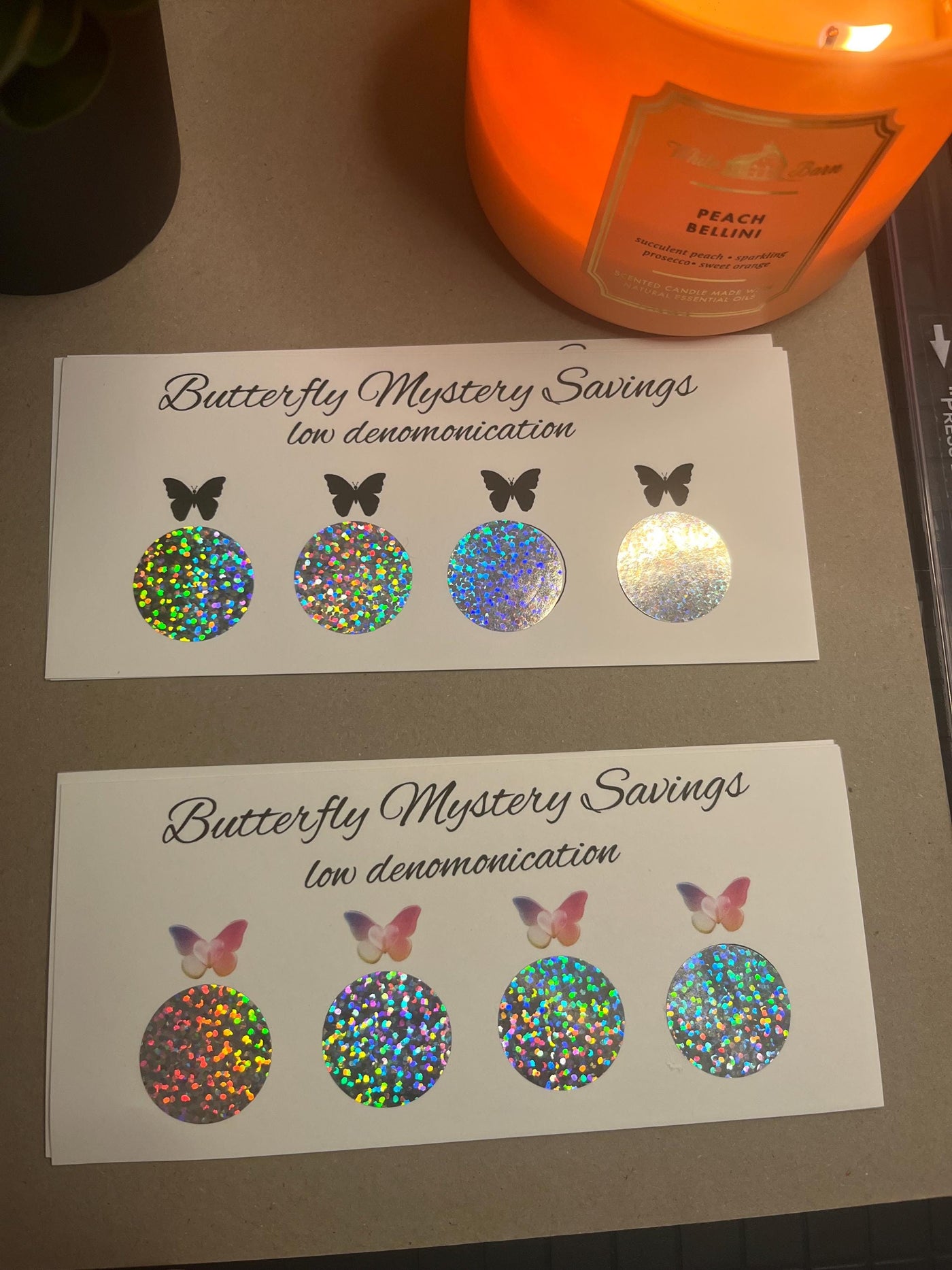 Butterfly Scratch off Savings Challenge